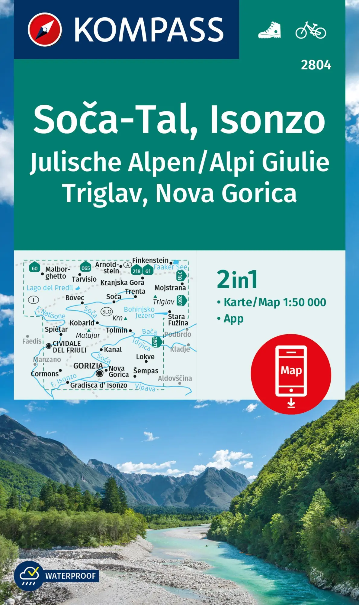 Cover: 9783991542384 | KOMPASS Wanderkarte 2804 Soca-Tal, Isonzo, Alpi Giulie / Julische...