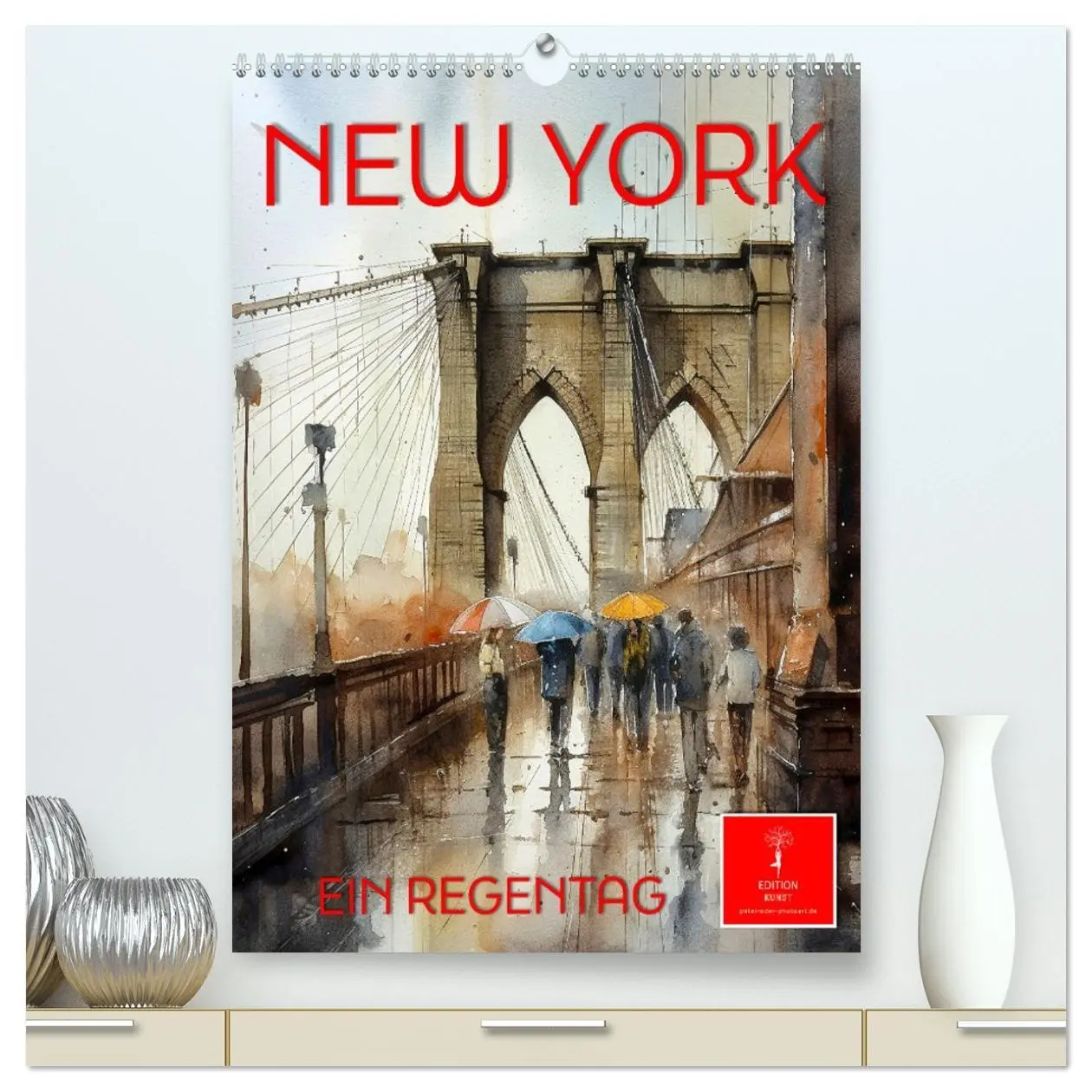 Cover: 9783516322484 | New York - ein Regentag (hochwertiger Premium Wandkalender 2026 DIN...
