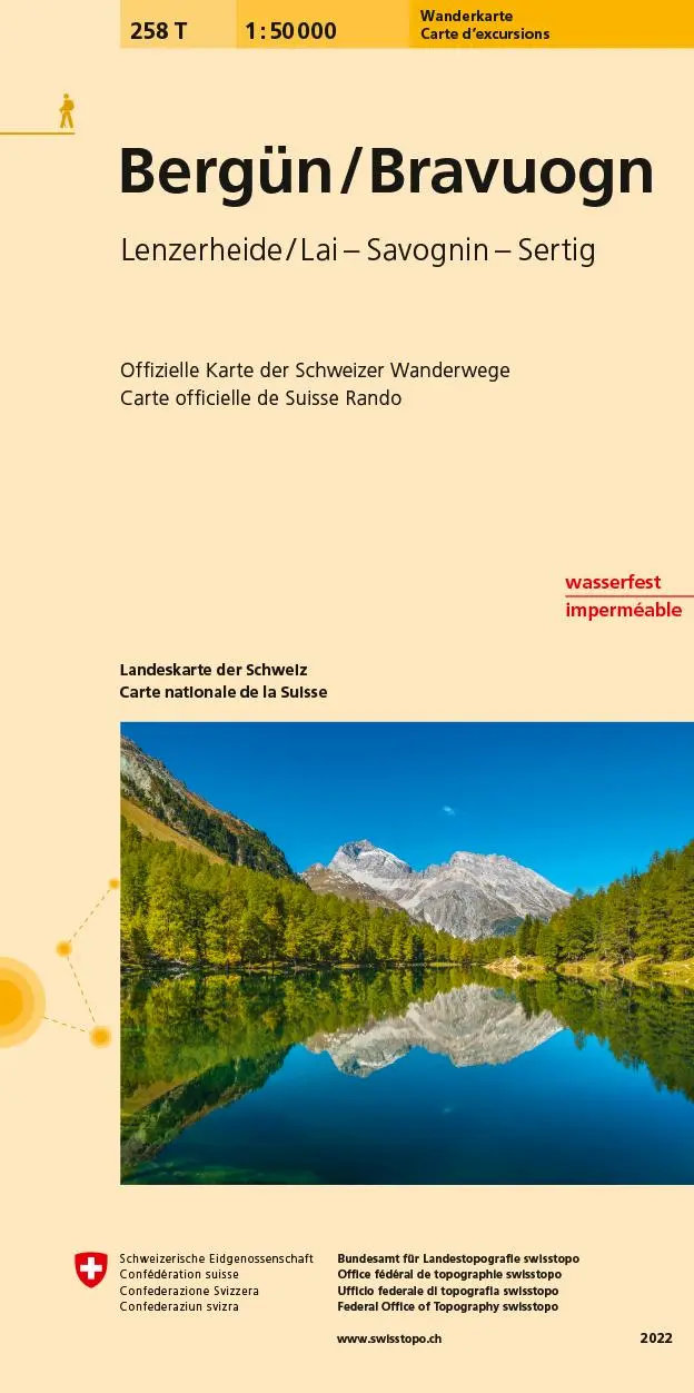 Cover: 9783302302584 | Swisstopo 1 : 50 000 Bergün Bravougn Wanderkarte | (Land-)Karte | 2025