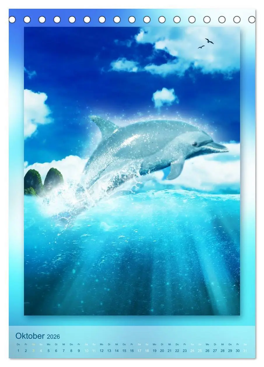 Bild: 9783516482584 | Delfine - Kalender (Tischkalender 2026 DIN A5 hoch), CALVENDO...