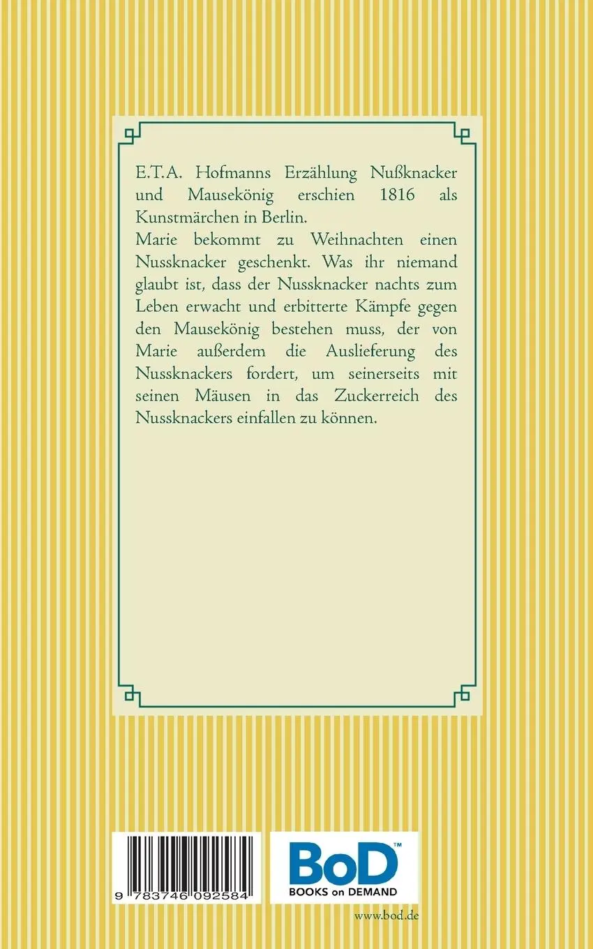 Rückseite: 9783746092584 | Nußknacker und Mausekönig | E. T. A. Hoffmann | Taschenbuch | 64 S.