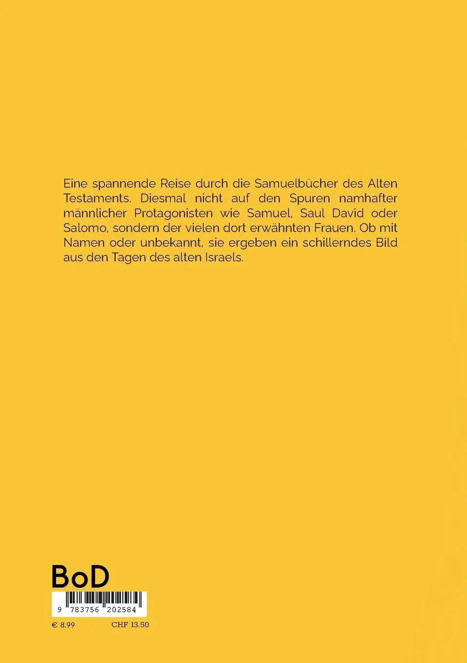 Rückseite: 9783756202584 | Lasst uns Menschen machen ..... | die Weiblichkeit der Samuelbücher