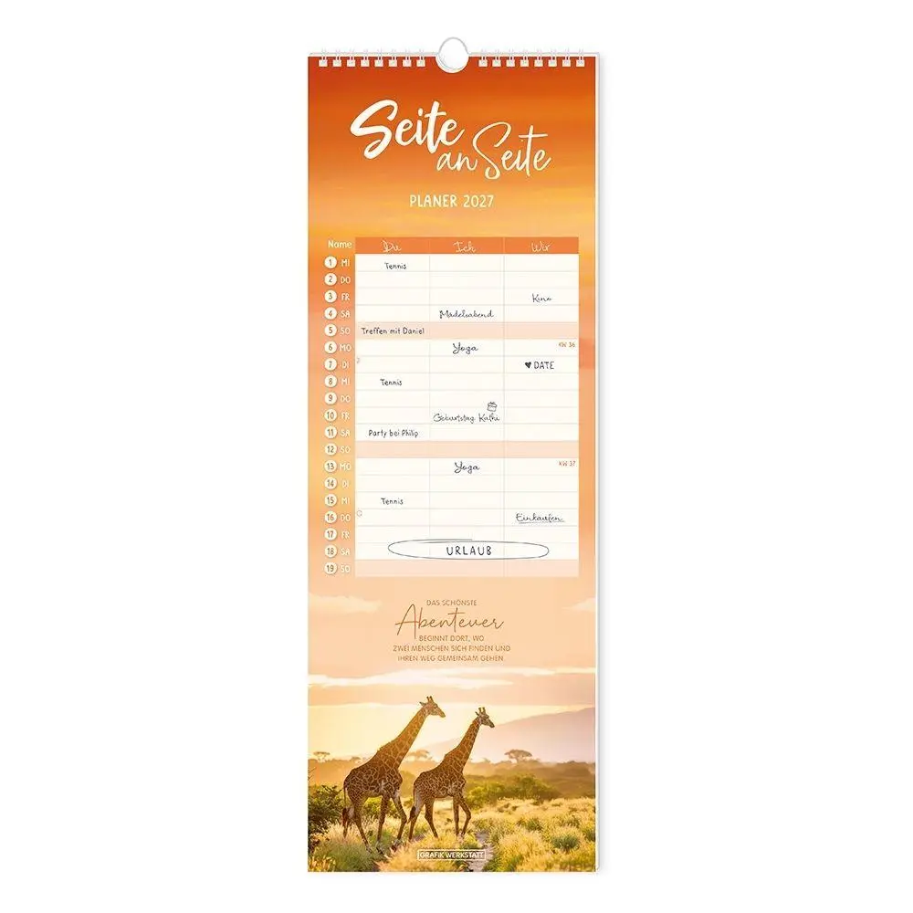 Cover: 9783986362584 | Paarplaner 2027 Seite an Seite | Paarplaner | Original | Kalender