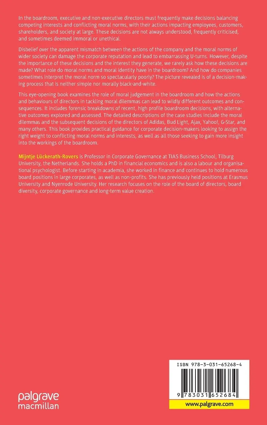 Rückseite: 9783031652684 | Moral Dilemmas in the Boardroom | Mijntje Lückerath-Rovers | Buch