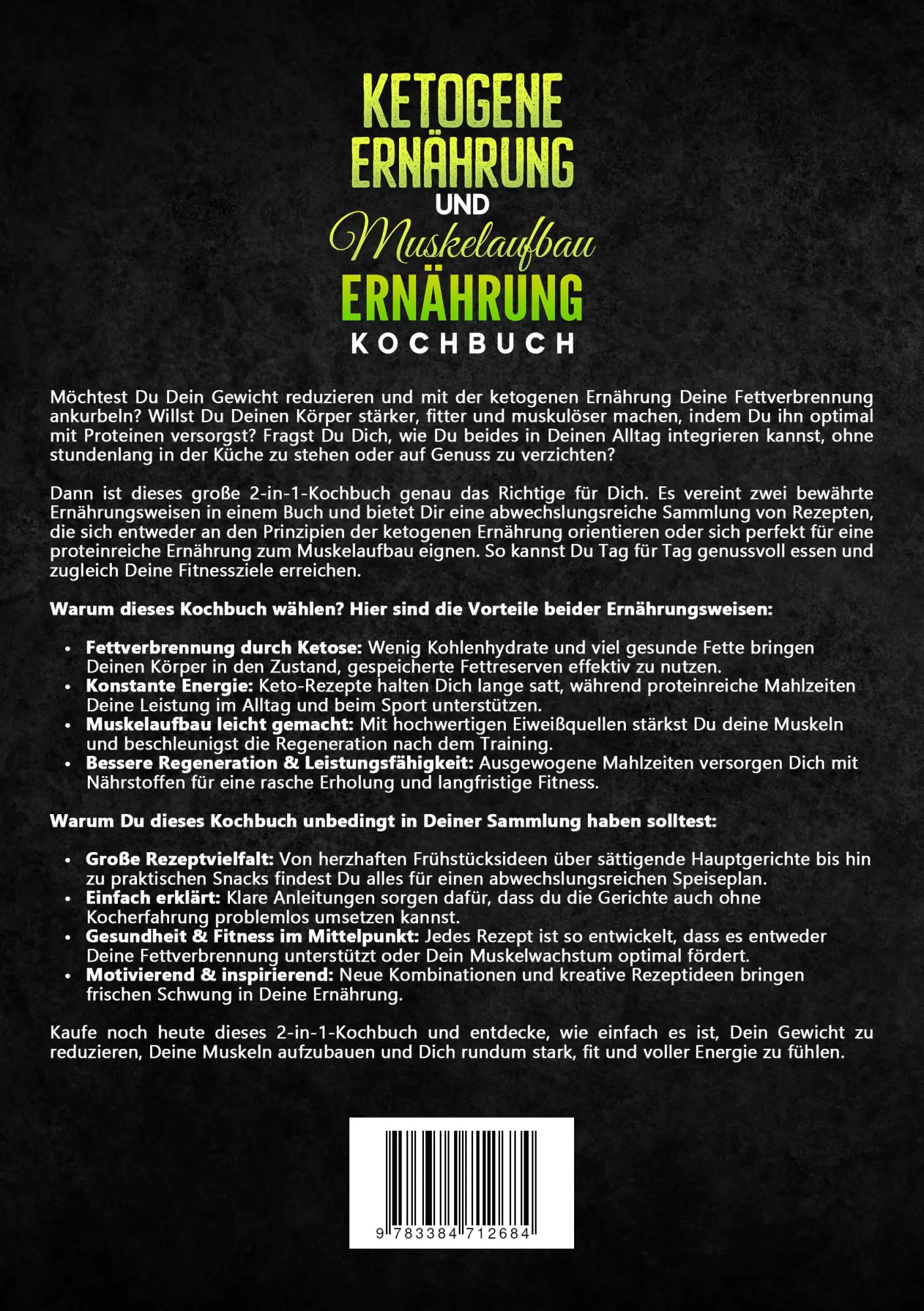 Rückseite: 9783384712684 | Ketogene Ernährung und Muskelaufbau Ernährung Kochbuch | Zimmermann