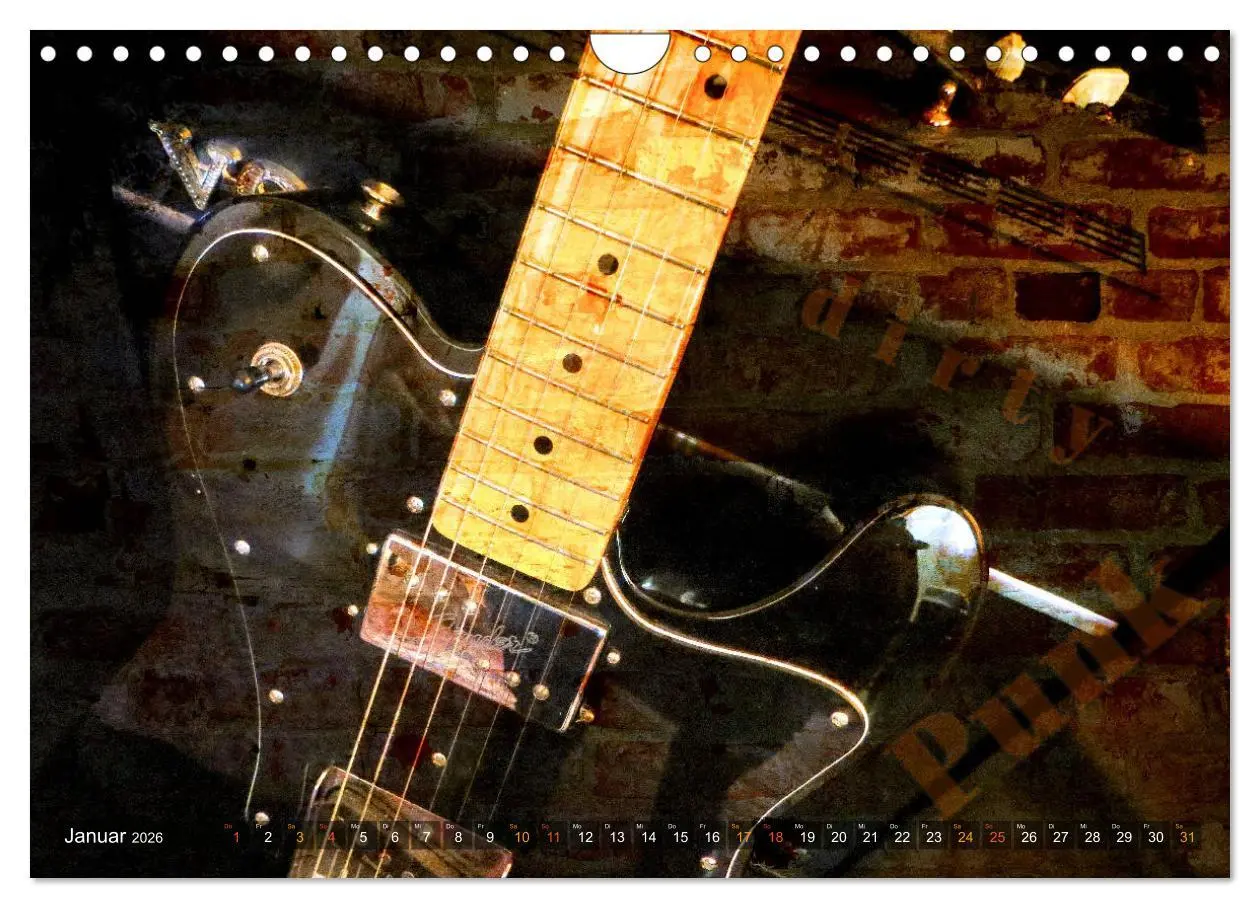 Bild: 9783457902684 | Gitarren - Grunge Style (Wandkalender 2026 DIN A4 quer), CALVENDO...