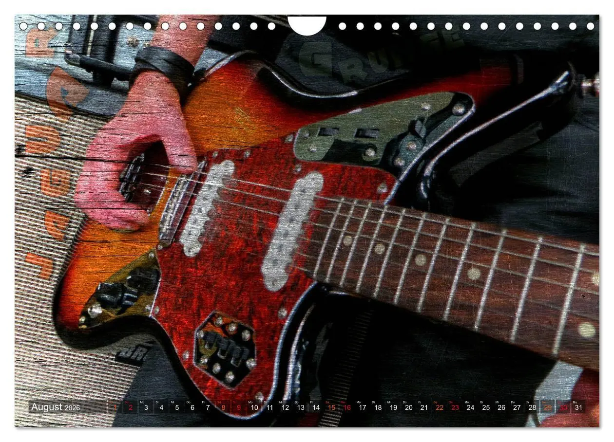 Bild: 9783457902684 | Gitarren - Grunge Style (Wandkalender 2026 DIN A4 quer), CALVENDO...