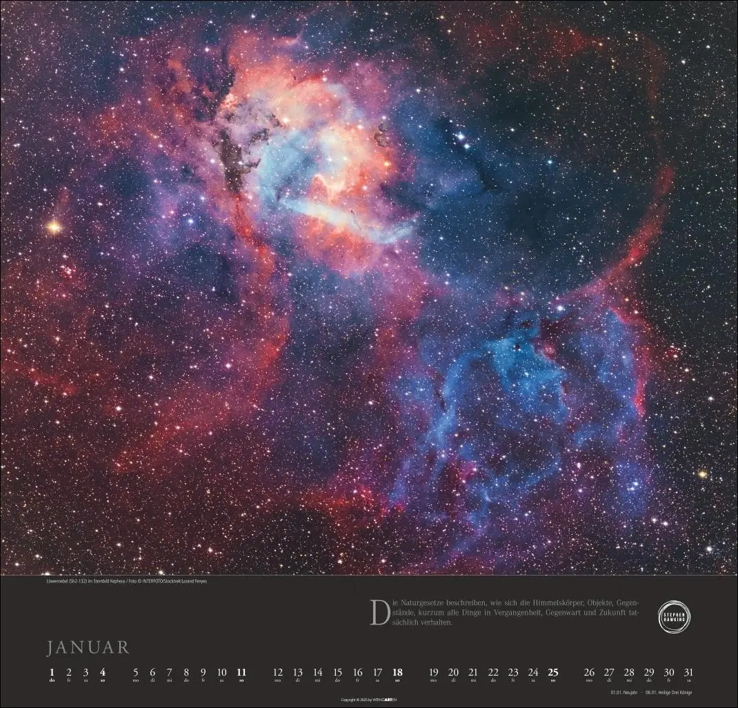 Bild: 9783839902684 | Stephen Hawking Kalender 2026 | Kalender | Spiralbindung | 14 S.