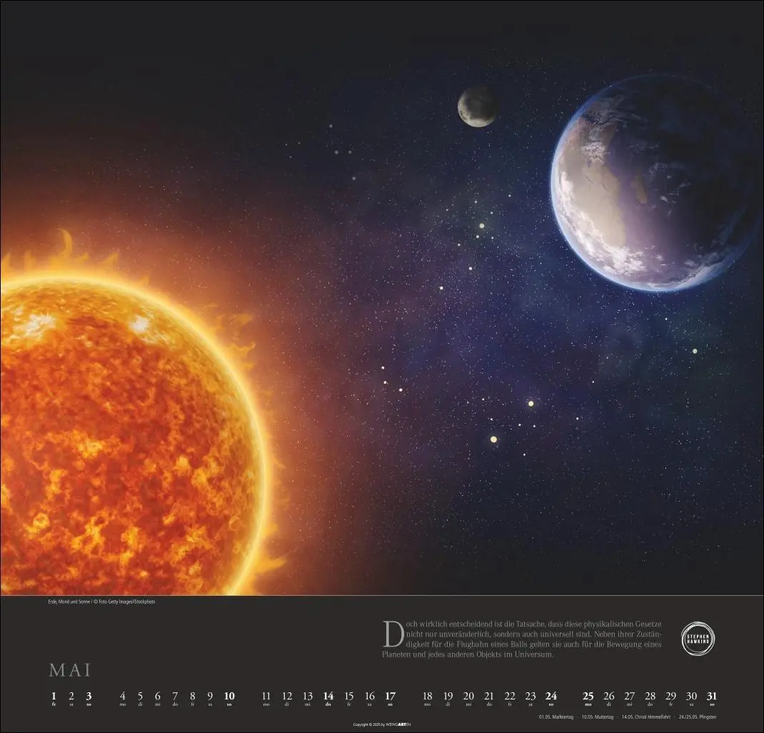 Bild: 9783839902684 | Stephen Hawking Kalender 2026 | Kalender | Spiralbindung | 14 S.