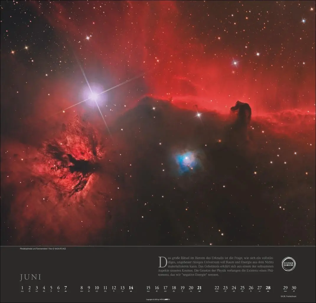 Bild: 9783839902684 | Stephen Hawking Kalender 2026 | Kalender | Spiralbindung | 14 S.