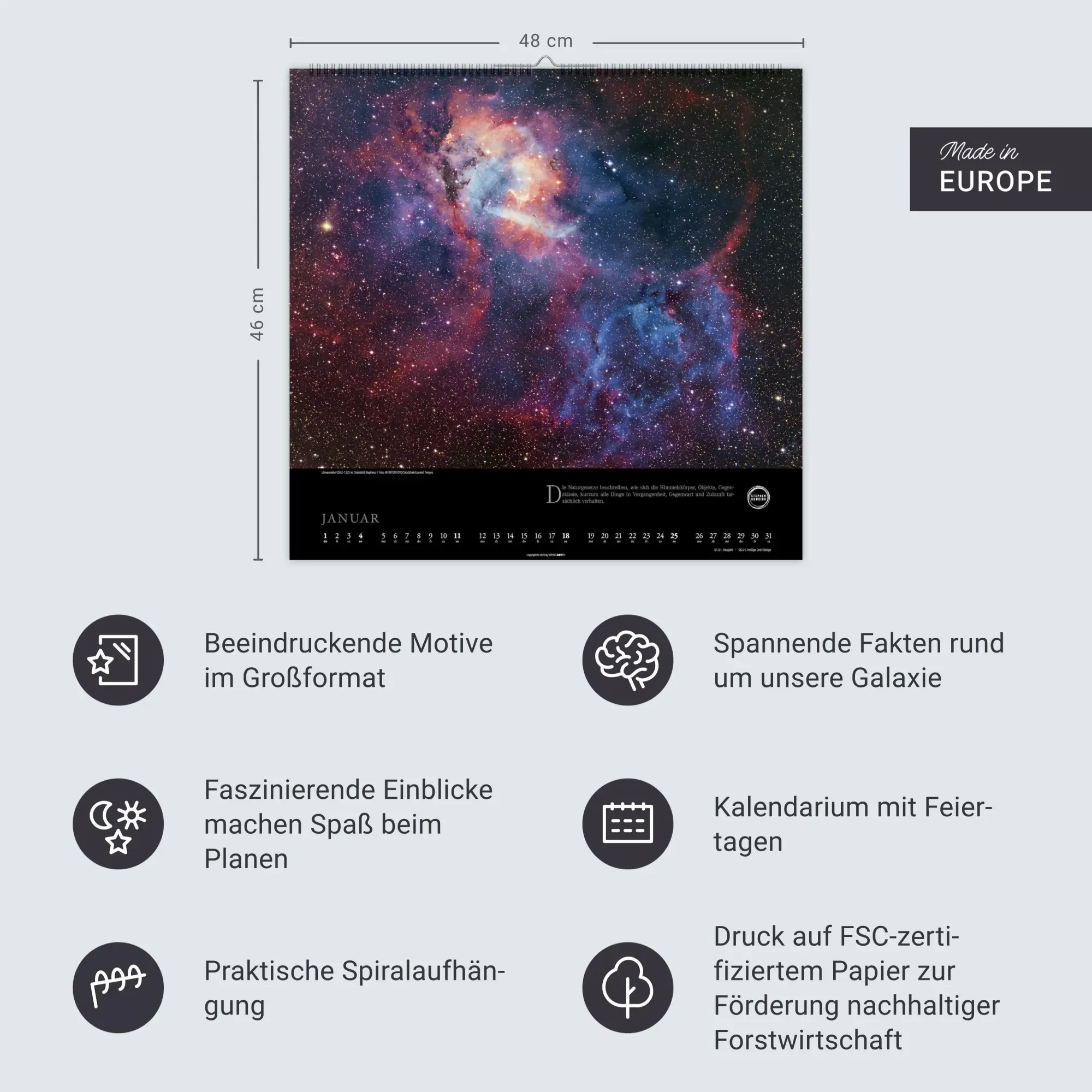 Bild: 9783839902684 | Stephen Hawking Kalender 2026 | Kalender | Spiralbindung | 14 S.