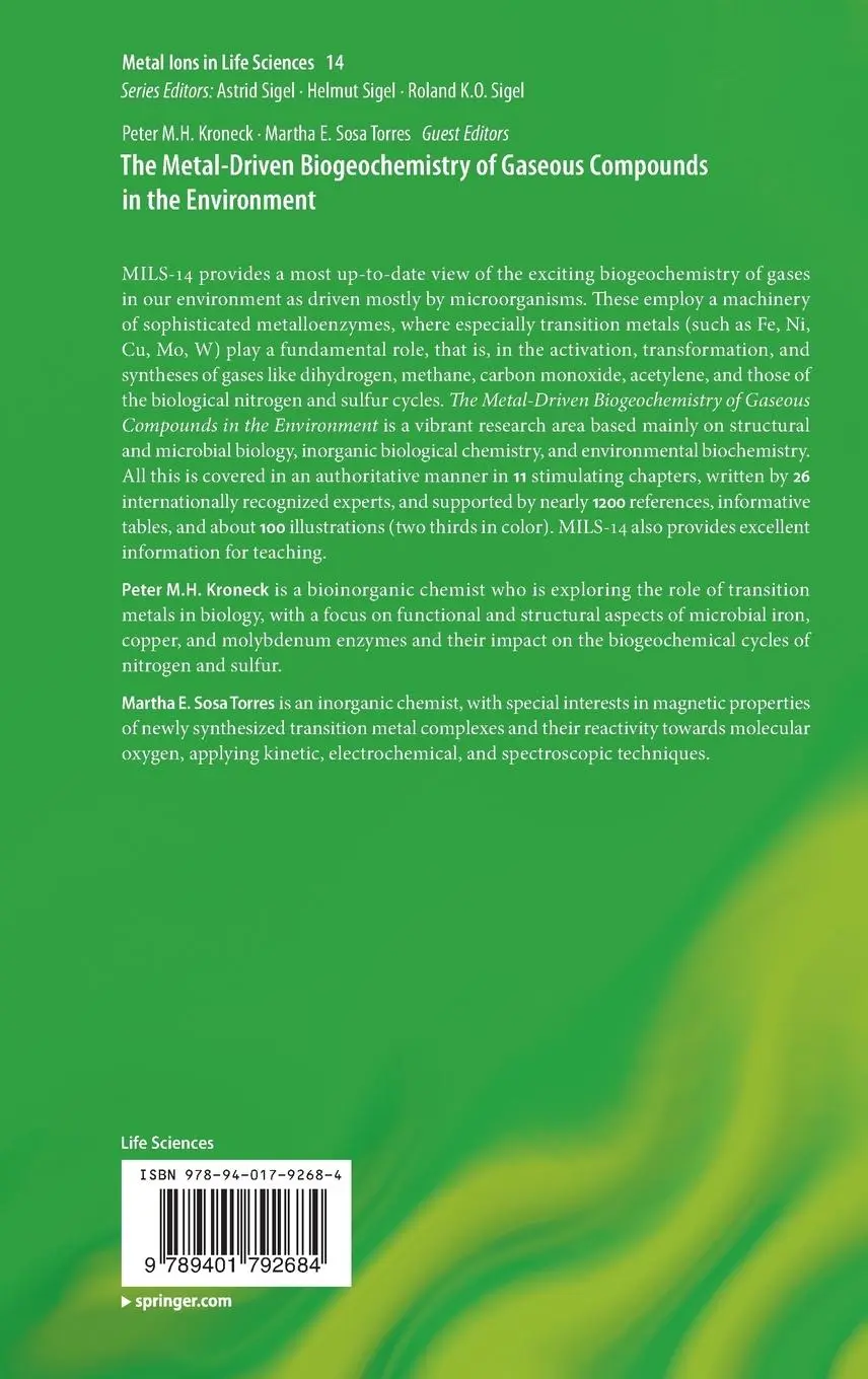 Rückseite: 9789401792684 | The Metal-Driven Biogeochemistry of Gaseous Compounds in the...