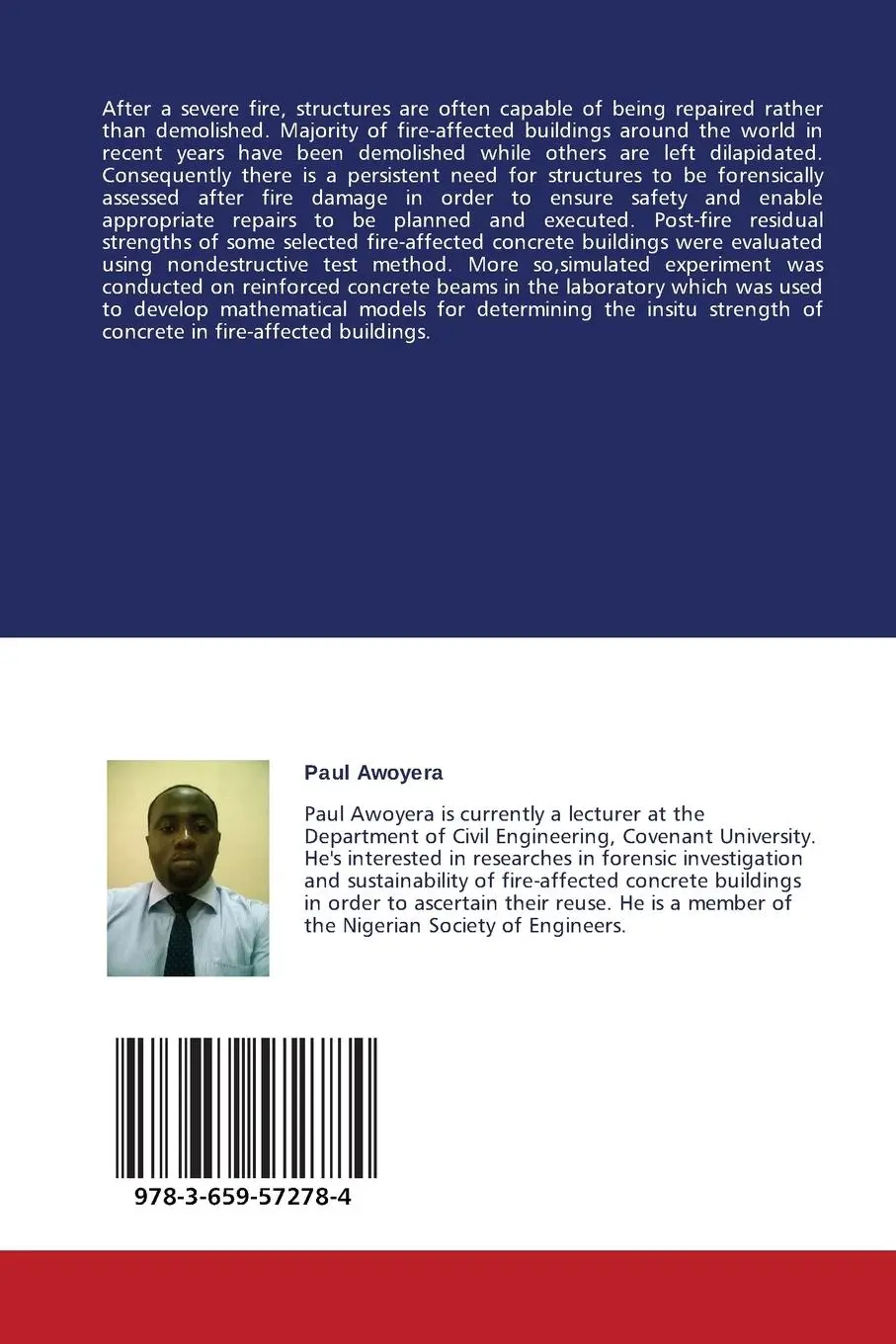 Rückseite: 9783659572784 | Forensic Investigation of Fire-affected Concrete Buildings | Awoyera