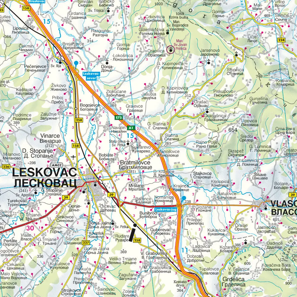 Bild: 9783707912784 | freytag &amp; berndt Straßenkarte Serbien Süd 1:200.000 | (Land-)Karte