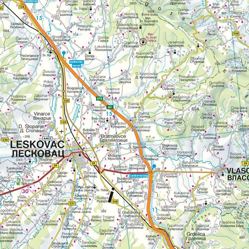 Bild: 9783707912784 | freytag &amp; berndt Straßenkarte Serbien Süd 1:200.000 | (Land-)Karte