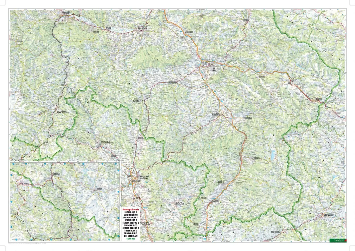 Bild: 9783707912784 | freytag &amp; berndt Straßenkarte Serbien Süd 1:200.000 | (Land-)Karte