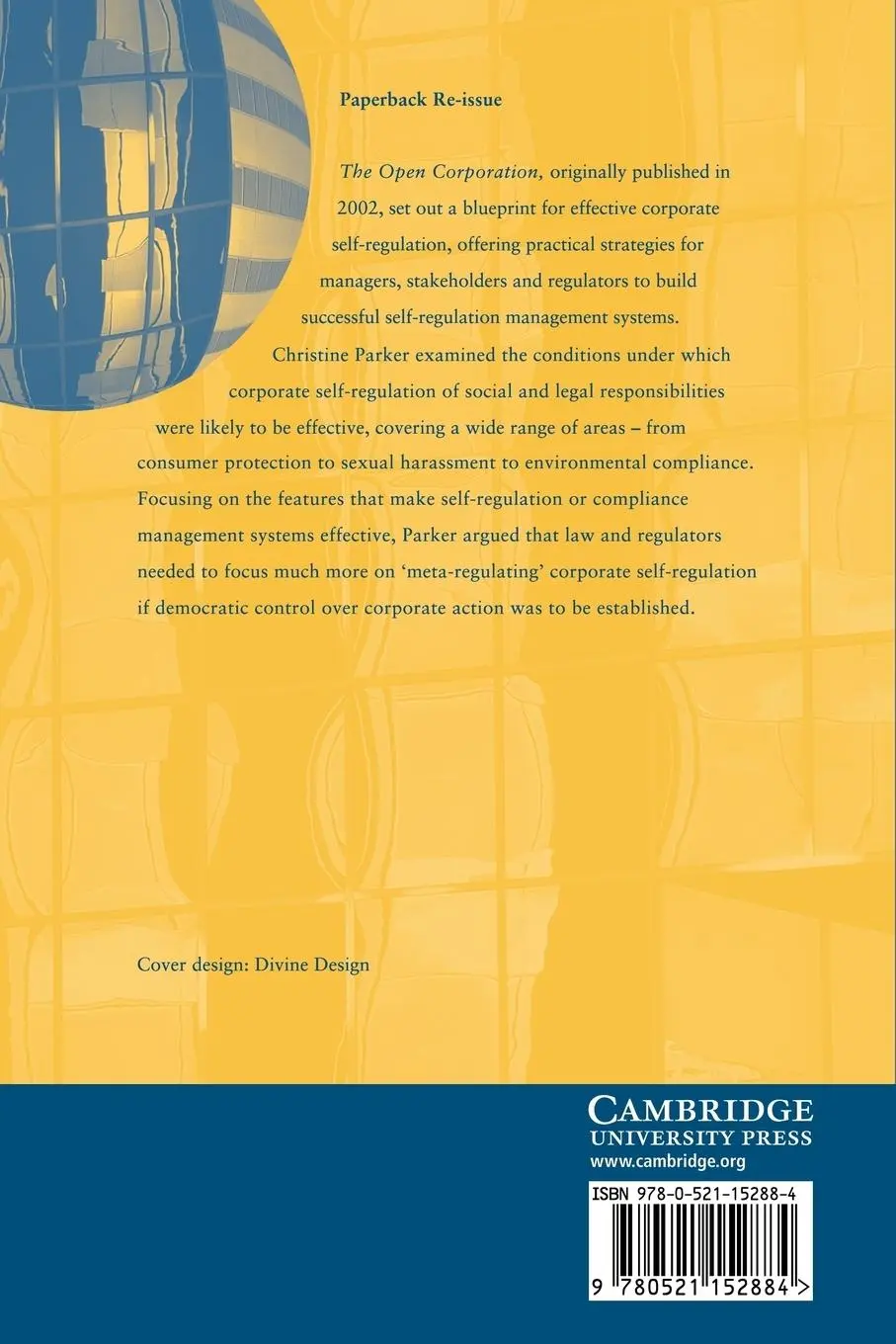 Rückseite: 9780521152884 | The Open Corporation | Effective Self-Regulation and Democracy | Buch