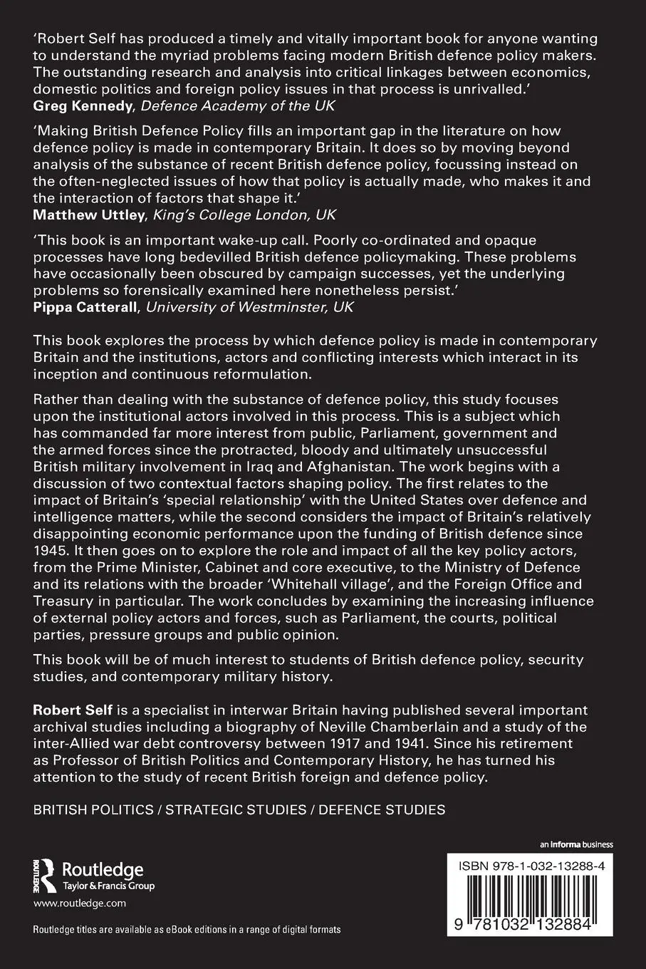 Rückseite: 9781032132884 | Making British Defence Policy | Continuity and Change | Robert Self