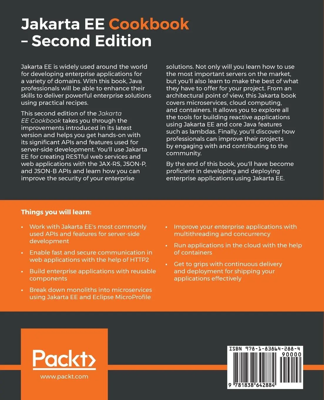 Rückseite: 9781838642884 | Jakarta EE Cookbook - Second Edition | Elder Moraes | Taschenbuch