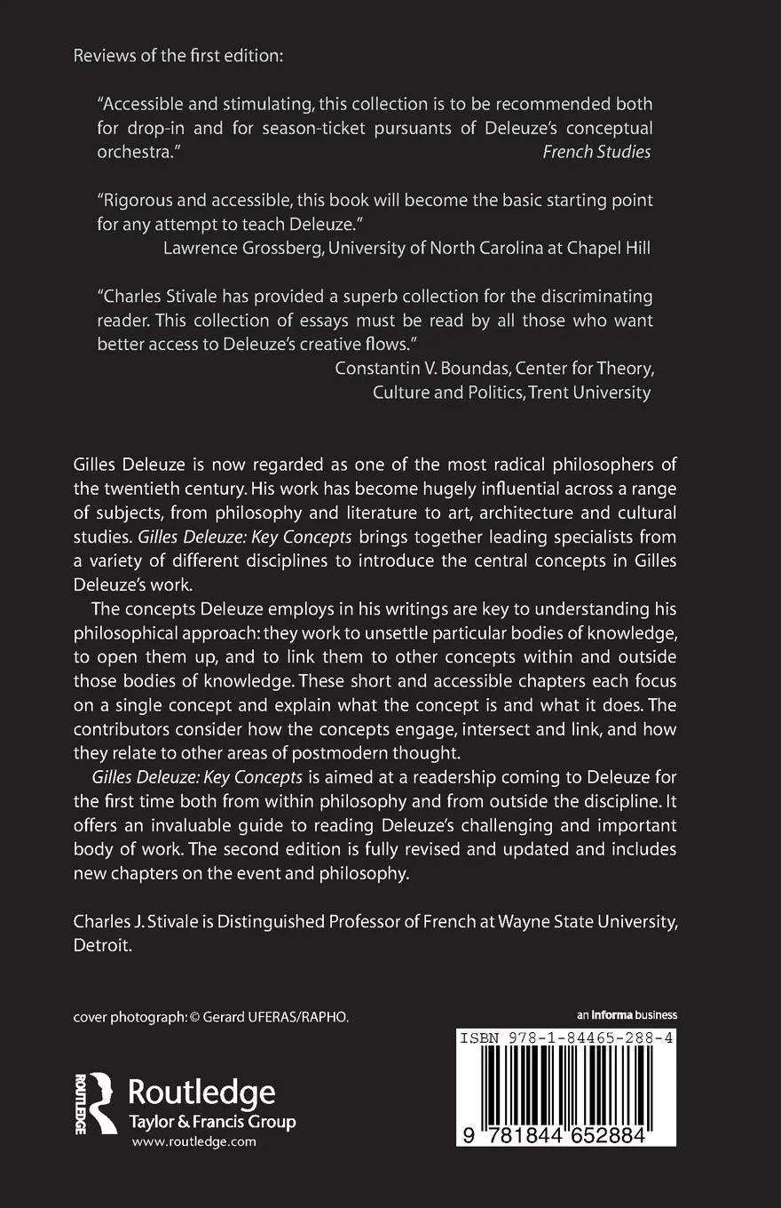 Rückseite: 9781844652884 | Gilles Deleuze | Key Concepts | Charles J. Stivale | Taschenbuch