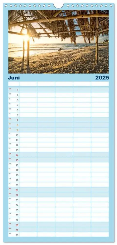 Bild: 9783457122884 | Familienplaner 2025 - Surfen - so cool mit 5 Spalten (Wandkalender,...