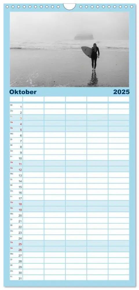 Bild: 9783457122884 | Familienplaner 2025 - Surfen - so cool mit 5 Spalten (Wandkalender,...