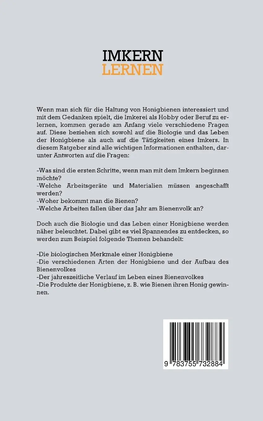 Rückseite: 9783755732884 | Imkern lernen für Einsteiger | Frank Schmidt | Taschenbuch | Paperback