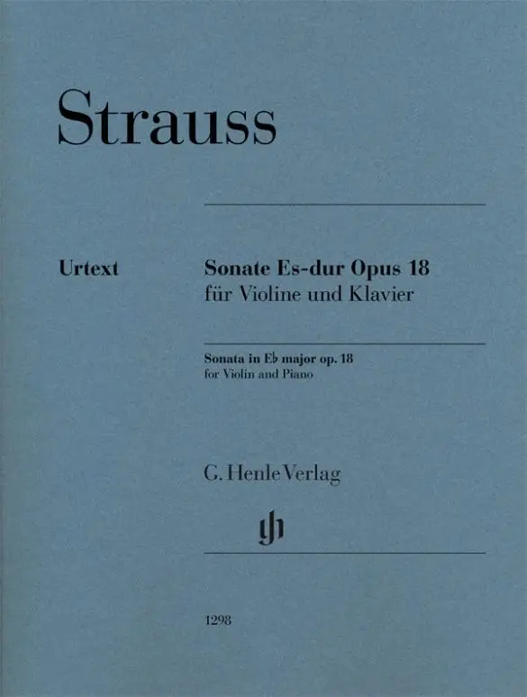 Cover: 9790201812984 | Sonata in E Flat Major Op. 18 | Violin and Piano | Richard Strauss