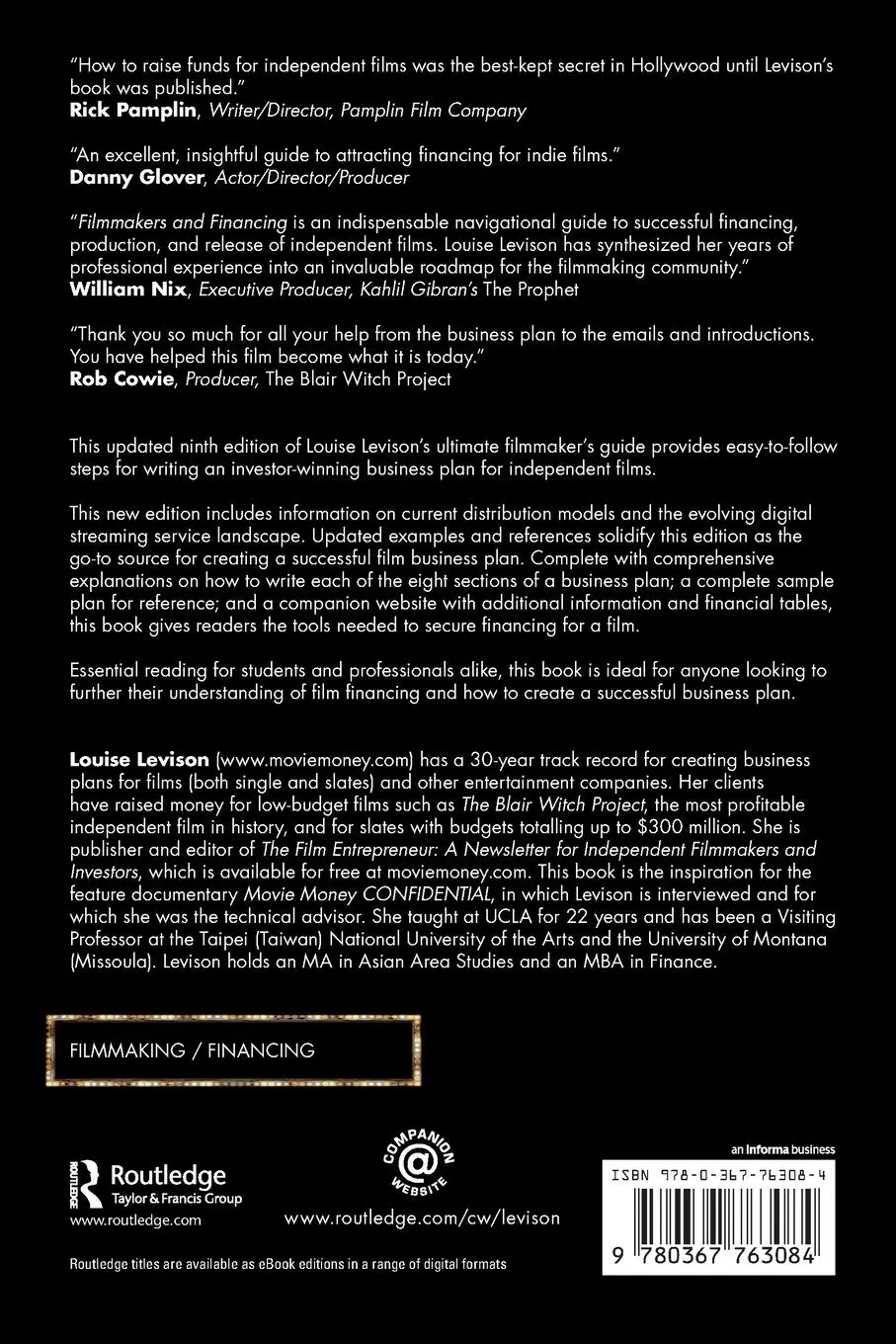 Rückseite: 9780367763084 | Filmmakers and Financing | Business Plans for Independents | Levison