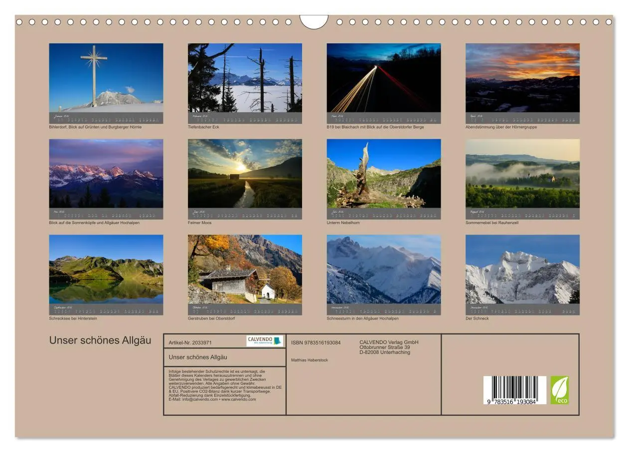 Bild: 9783516193084 | Unser schönes Allgäu (Wandkalender 2026 DIN A3 quer), CALVENDO...