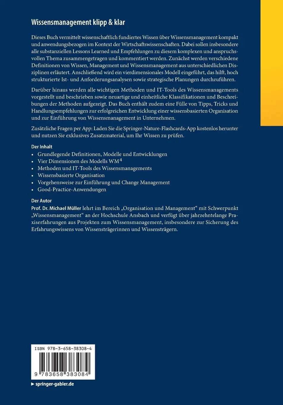 Rückseite: 9783658383084 | Wissensmanagement klipp &amp; klar | Michael W. M. Müller | Bundle | 2022