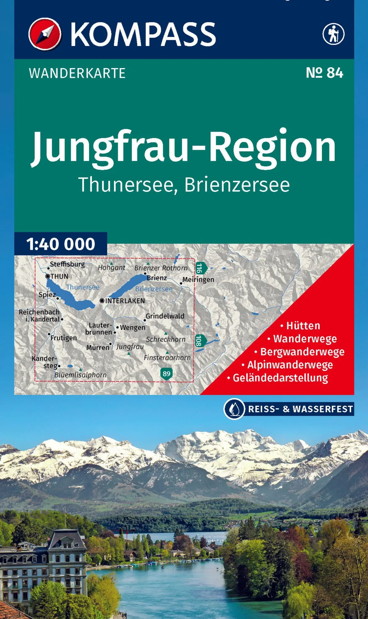 Cover: 9783991543084 | KOMPASS Wanderkarte 84 Jungfrau-Region, Thunersee, Brienzersee...