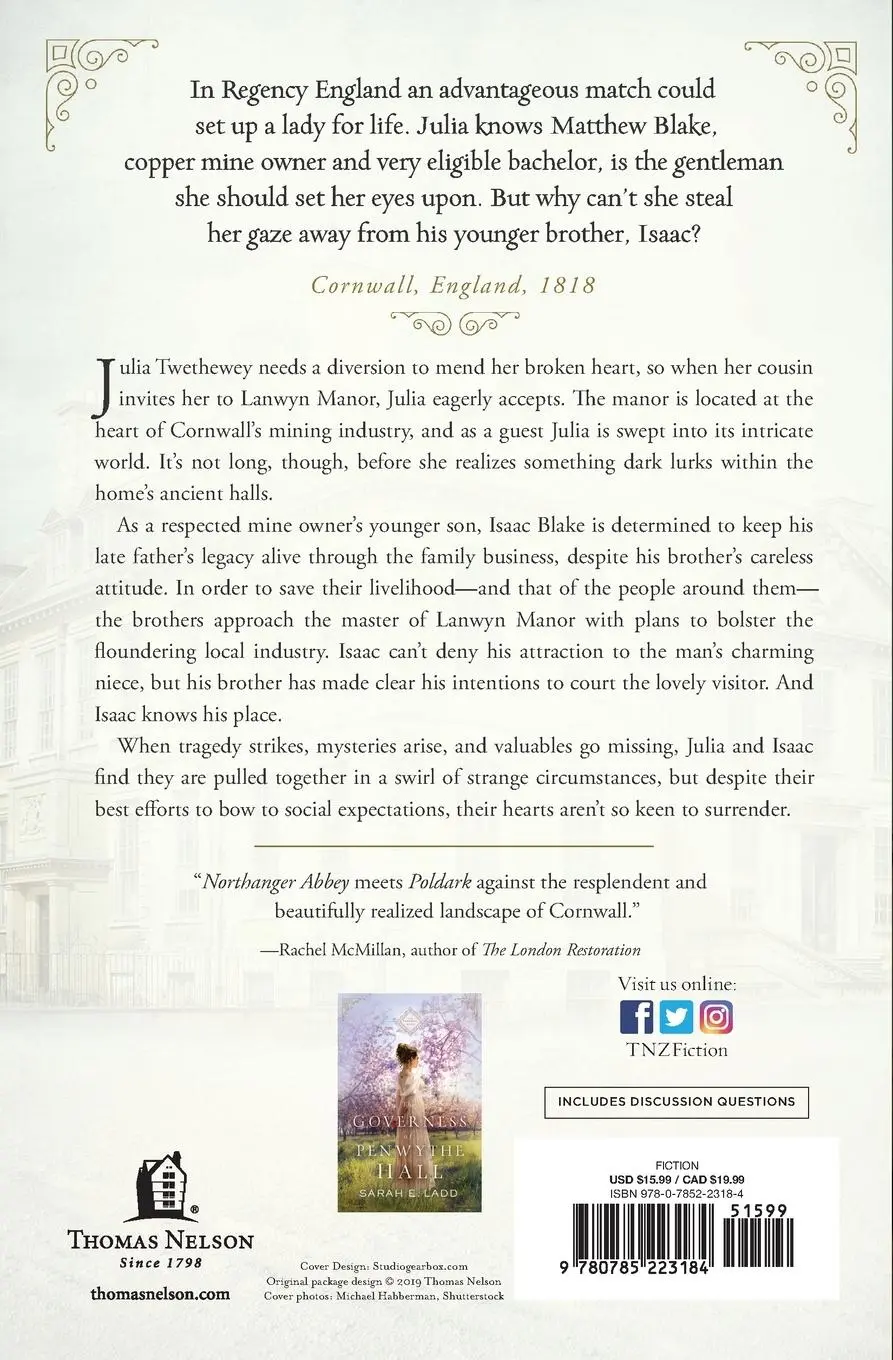Rückseite: 9780785223184 | The Thief of Lanwyn Manor | Sarah E Ladd | Taschenbuch | Englisch