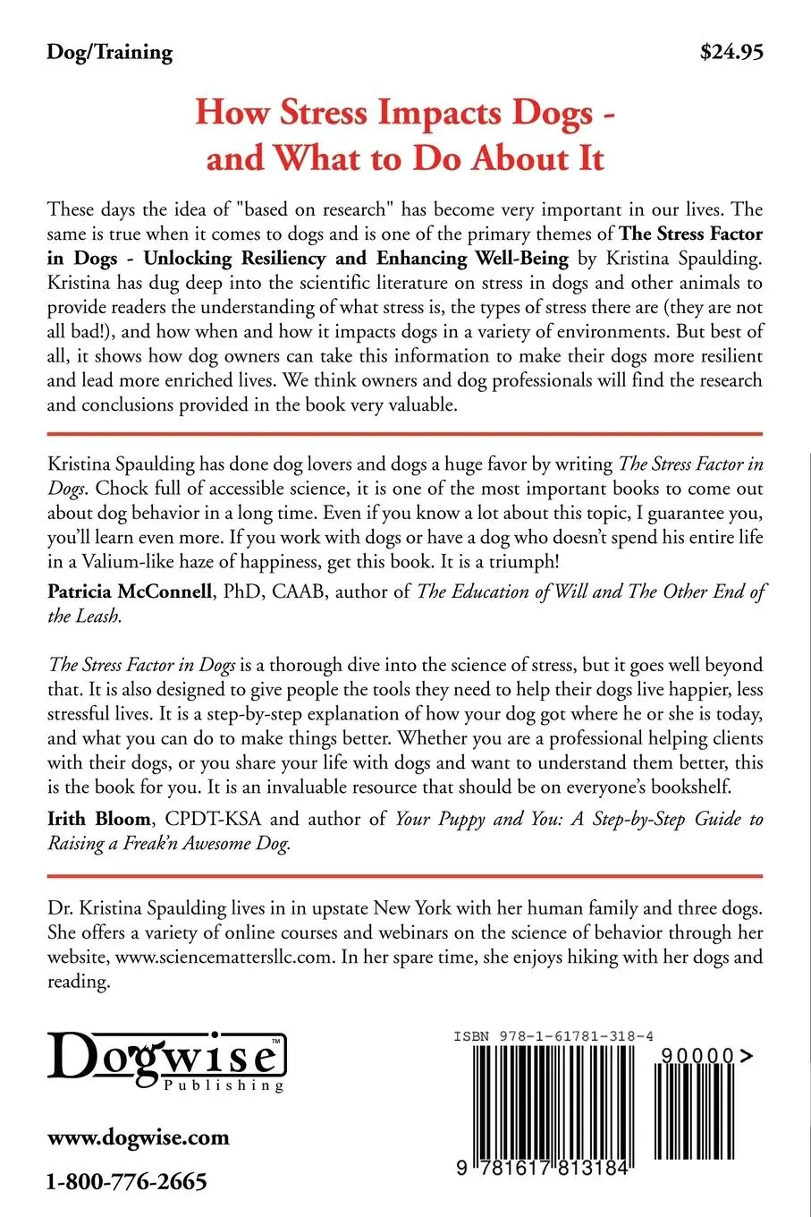 Rückseite: 9781617813184 | The Stress Factor in Dogs | Kristina Spaulding | Taschenbuch | 2022