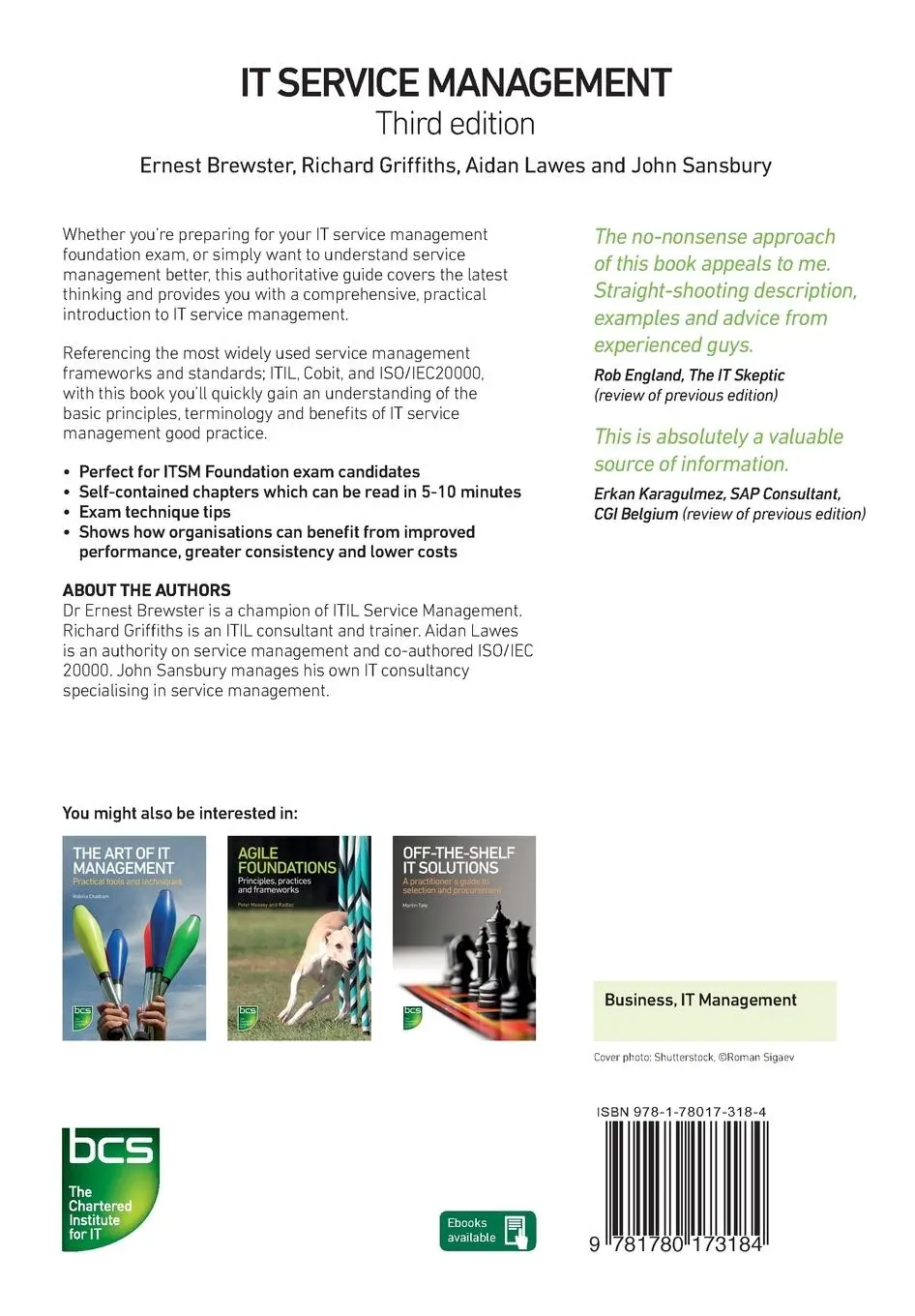 Rückseite: 9781780173184 | IT Service Management | John Sansbury (u. a.) | Taschenbuch | Englisch