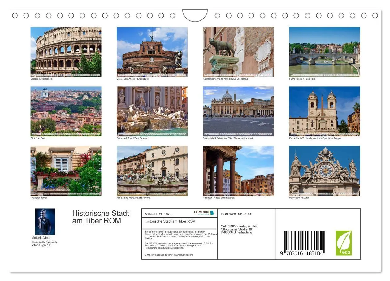 Bild: 9783516183184 | Historische Stadt am Tiber ROM (Wandkalender 2026 DIN A4 quer),...