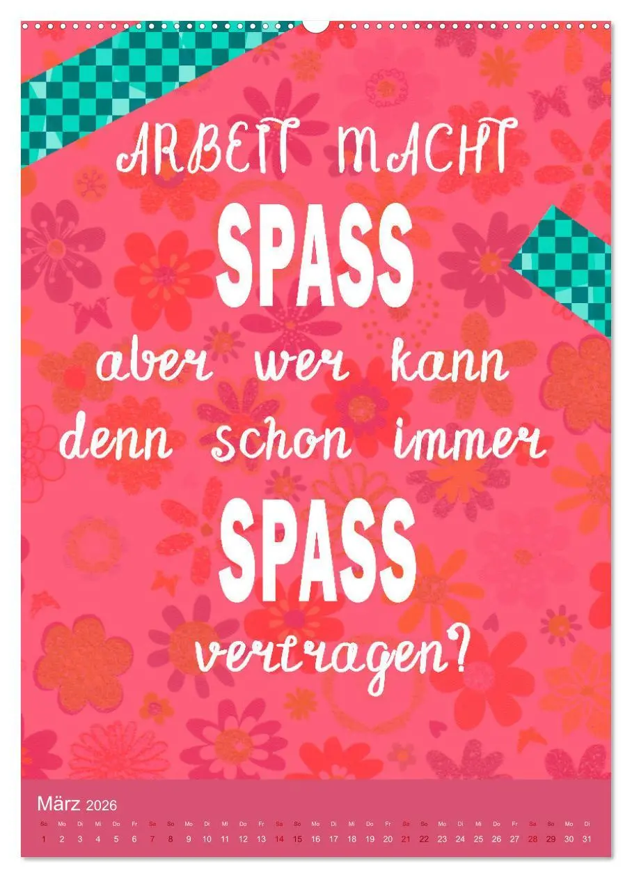 Bild: 9783516253184 | Arbeit macht Spaß (Wandkalender 2026 DIN A2 hoch), CALVENDO...