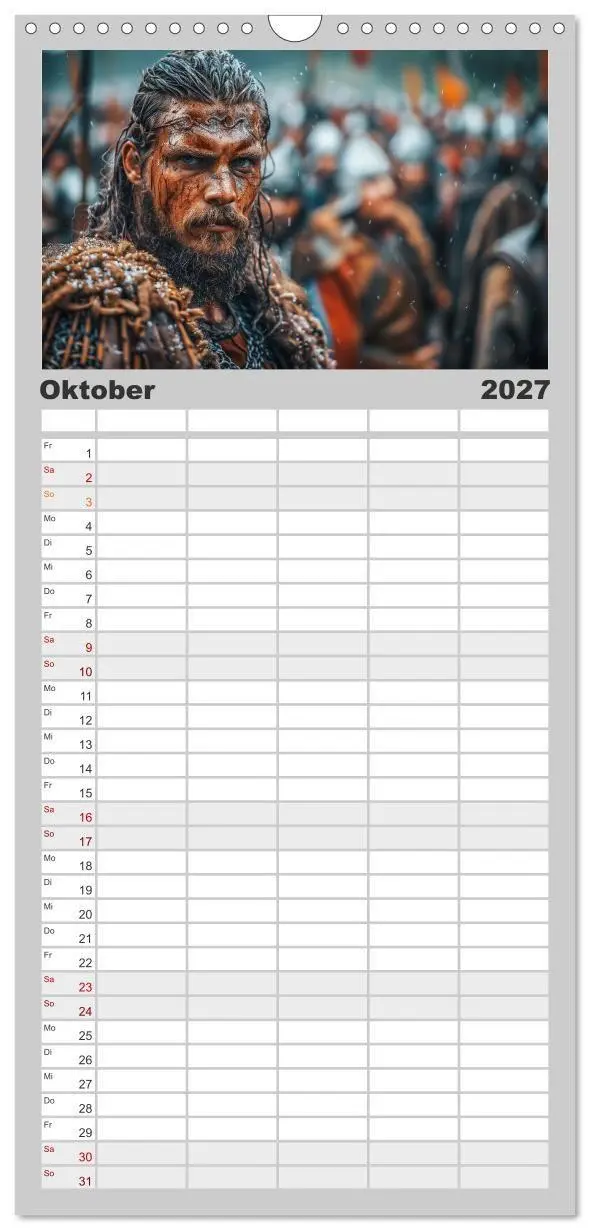 Bild: 9783594303184 | Familienplaner 2027 - Die Abenteuer der Wikinger mit 5 Spalten...