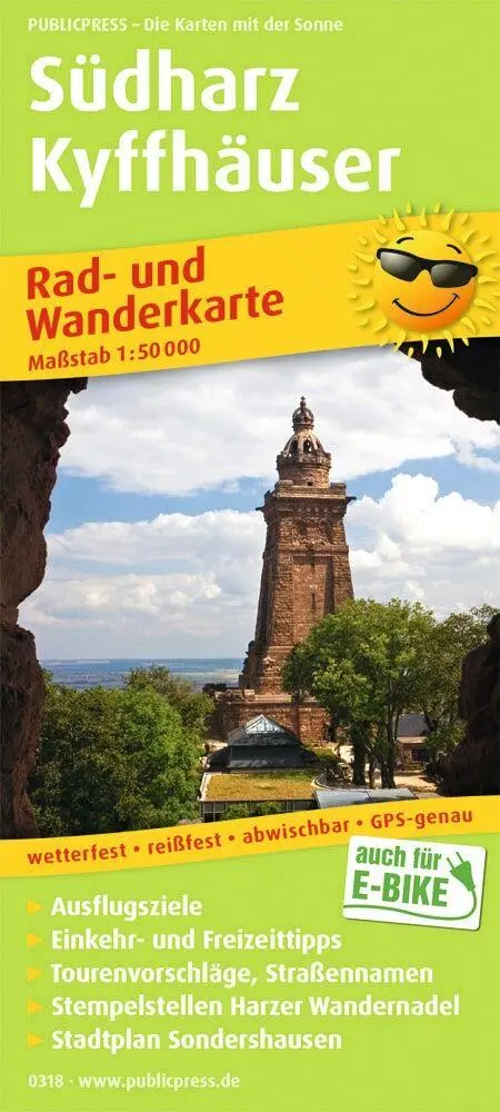 Cover: 9783747303184 | Südharz - Kyffhäuser 1:50 000 | (Land-)Karte | Rad- und Wanderkarte