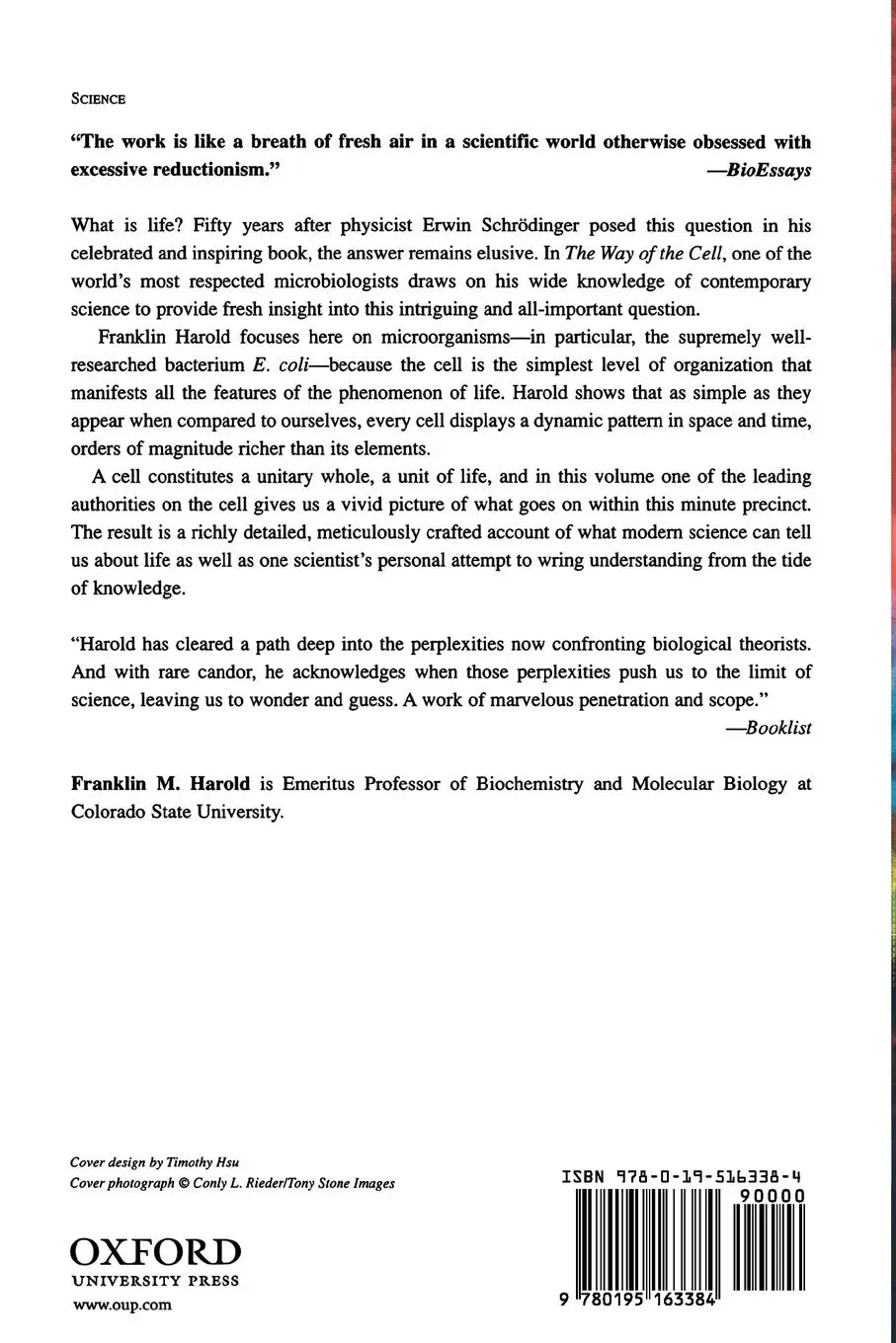 Rückseite: 9780195163384 | The Way of the Cell | Molecules, Organisms, and the Order of Life