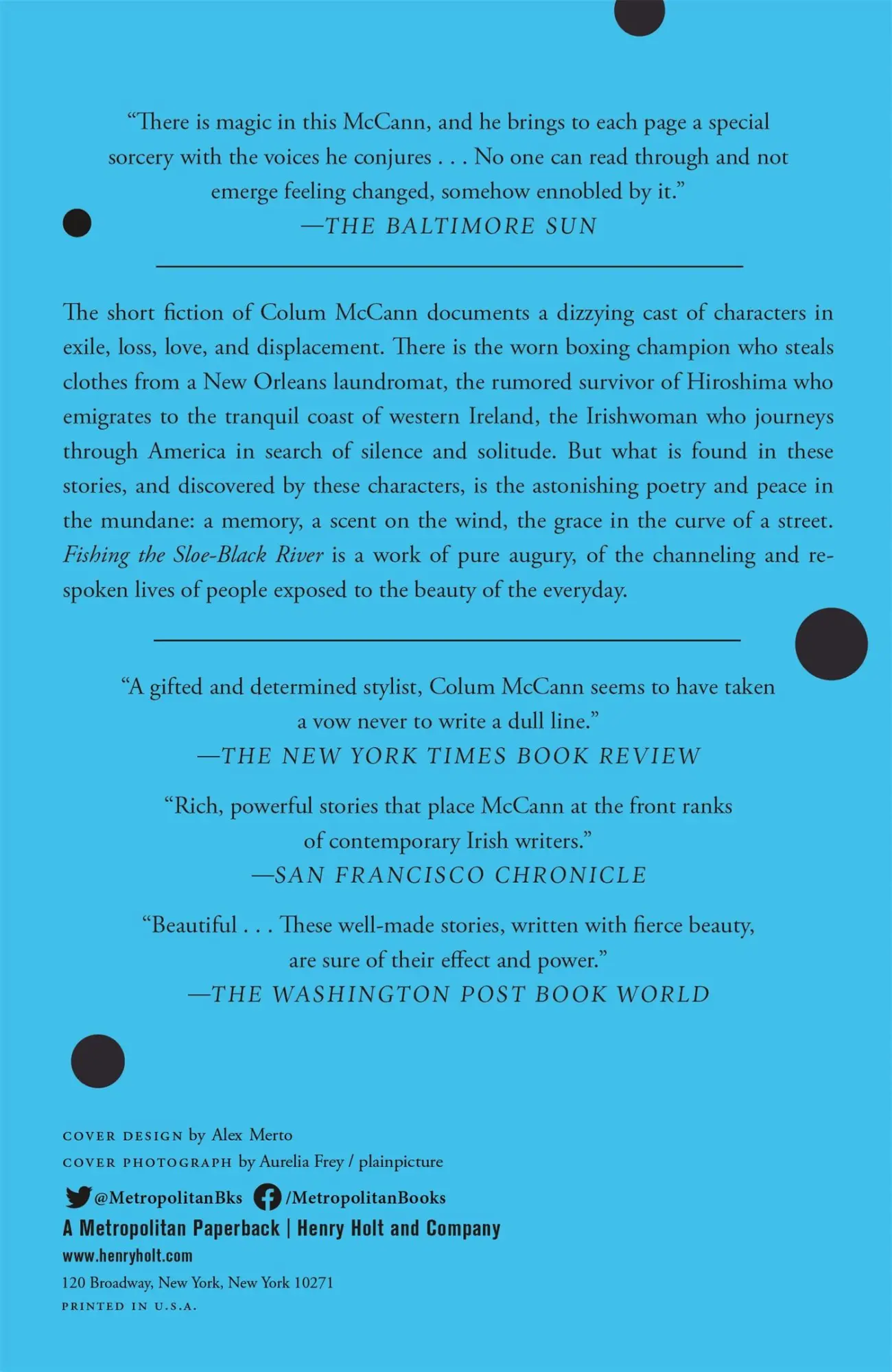 Rückseite: 9780312423384 | Fishing the Sloe-Black River | Stories | Colum McCann | Taschenbuch