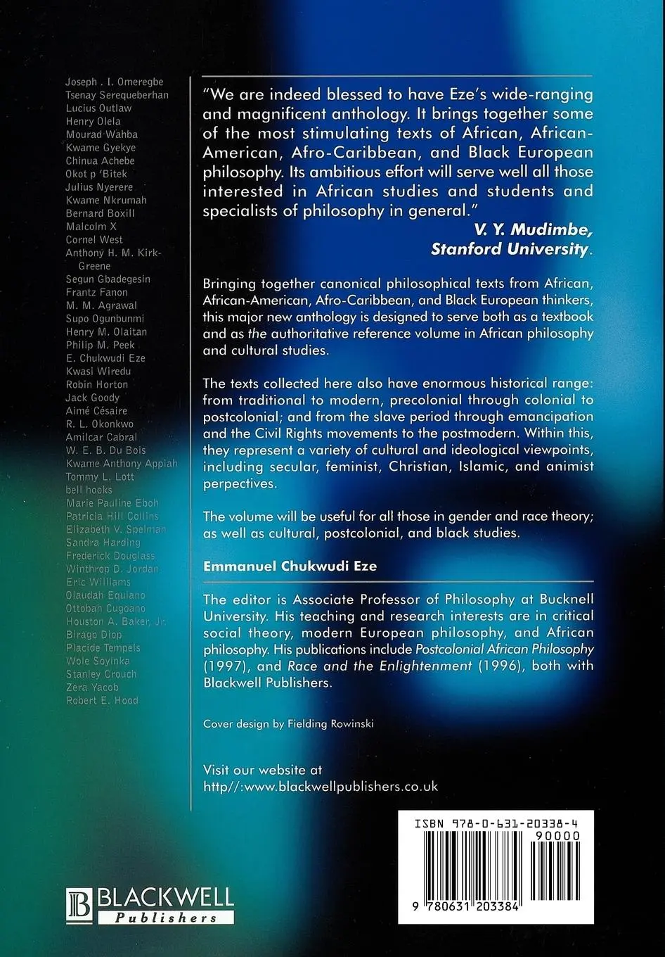 Rückseite: 9780631203384 | African Philosophy | An Anthology | Emmanuel Chukwudi Eze | Buch