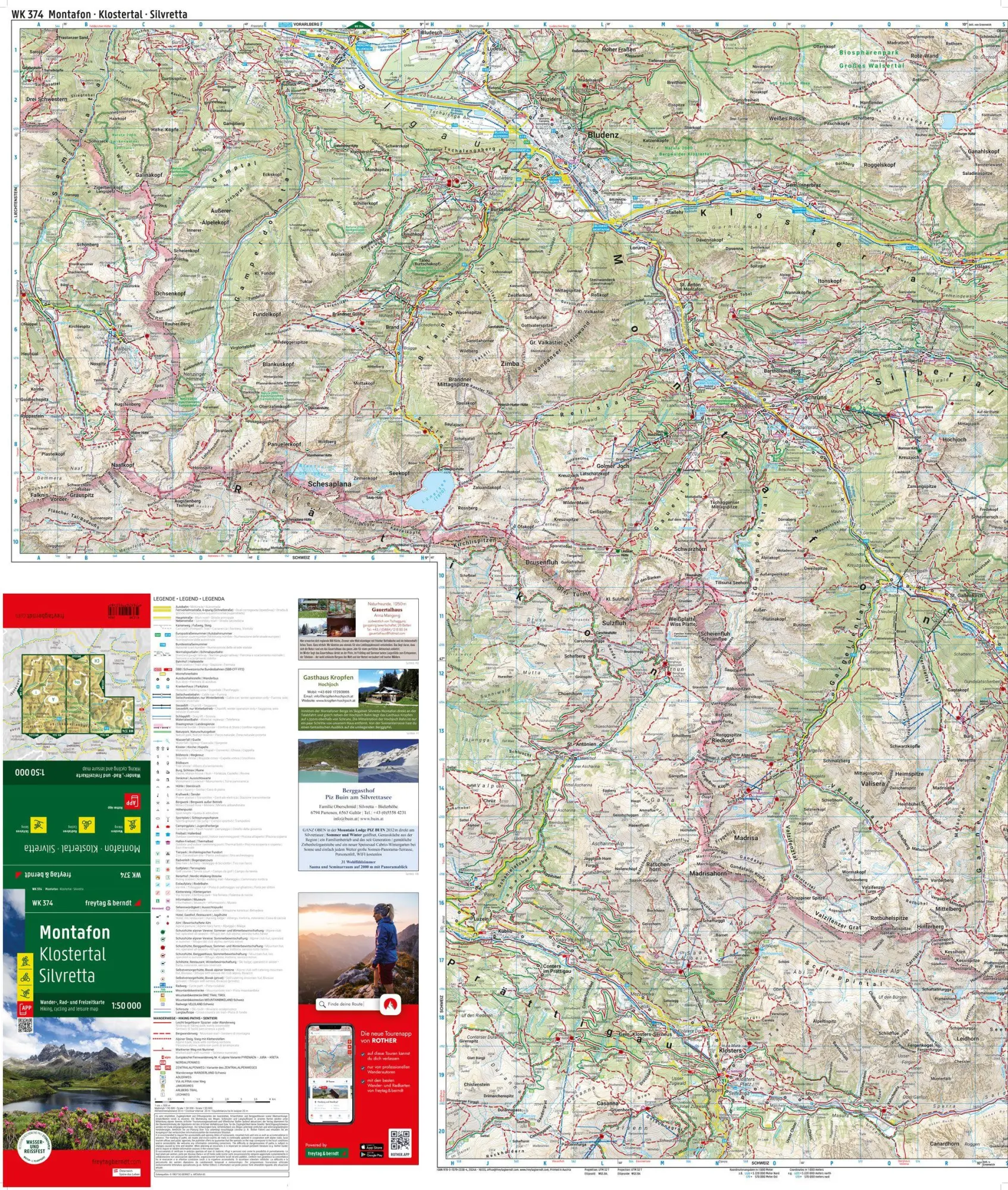 Bild: 9783707923384 | freytag &amp; berndt Wanderkarte WK 374 Montafon, Klostertal -...