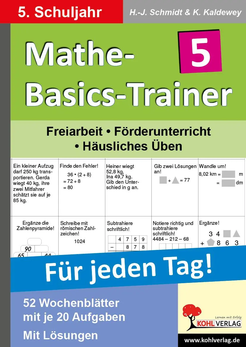 Cover: 9783866323384 | Mathe-Basics-Trainer / 5. Schuljahr Für jeden Tag! | Hans-J. Schmidt