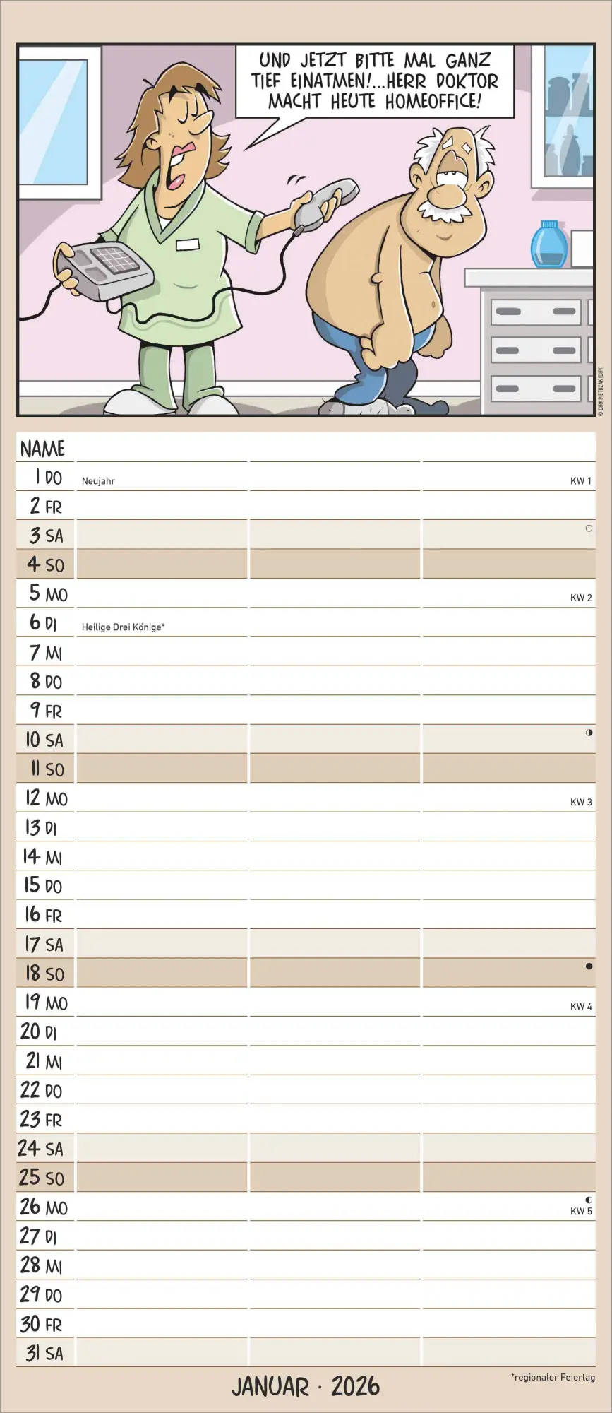 Bild: 4069095003484 | Planer für den Unruhestand 2026 - Familien-Planer 19,5x45 cm - mit...