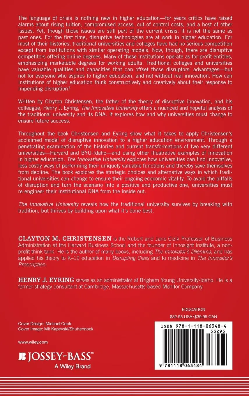 Rückseite: 9781118063484 | The Innovative University | Clayton M Christensen (u. a.) | Buch