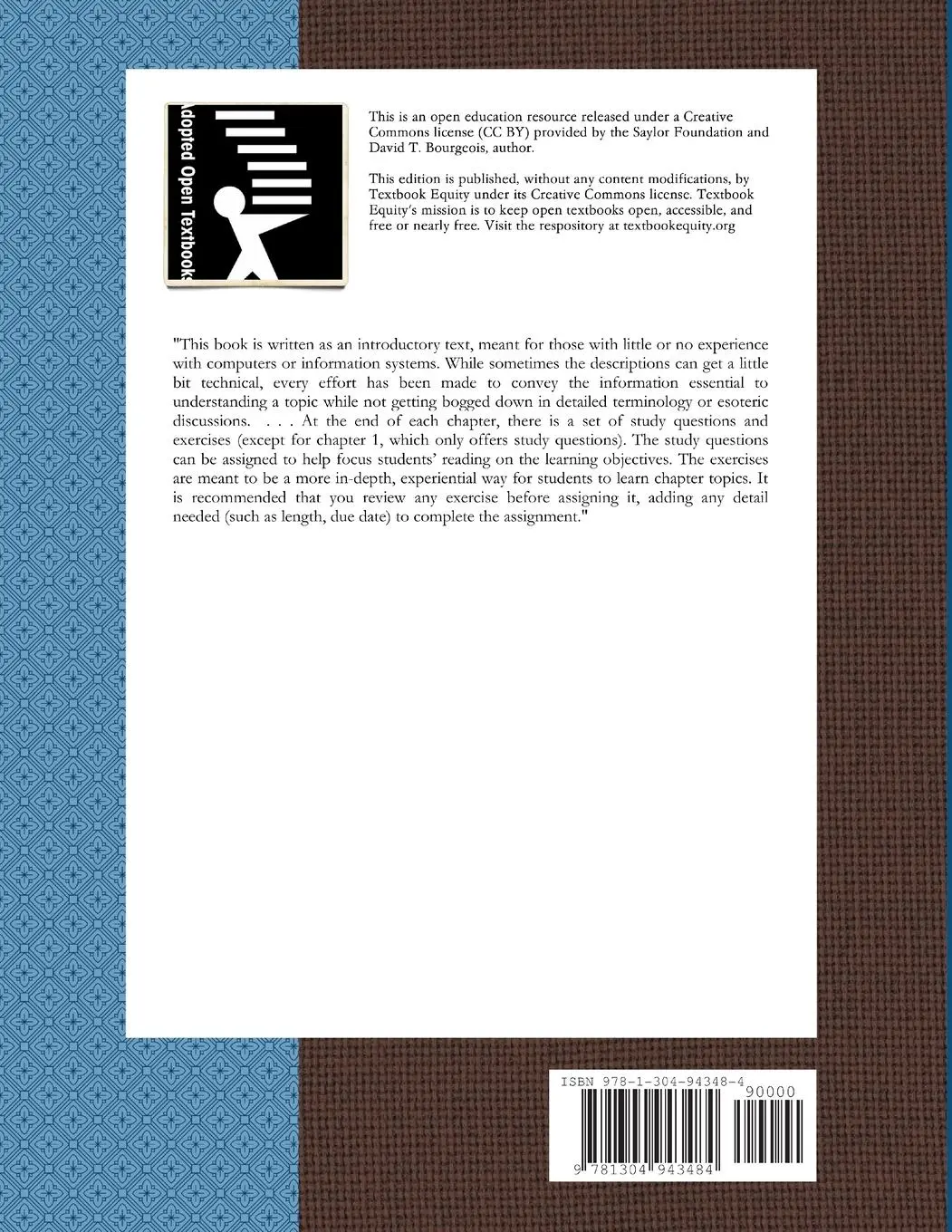 Rückseite: 9781304943484 | Information Systems for Business and Beyond | Textbook Equity Edition