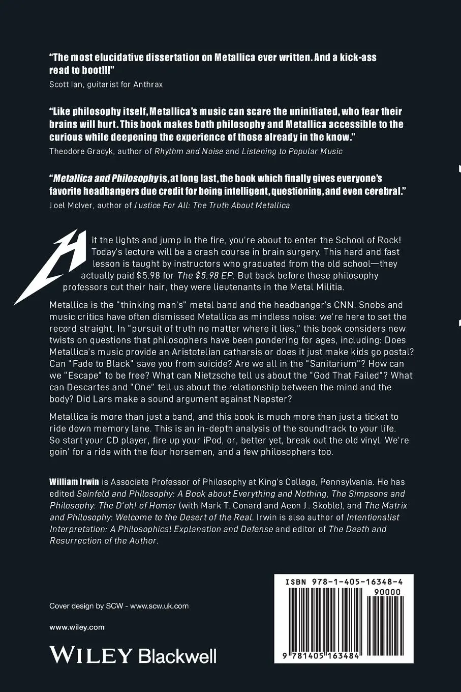 Rückseite: 9781405163484 | Metallica and Philosophy | A Crash Course in Brain Surgery | Irwin