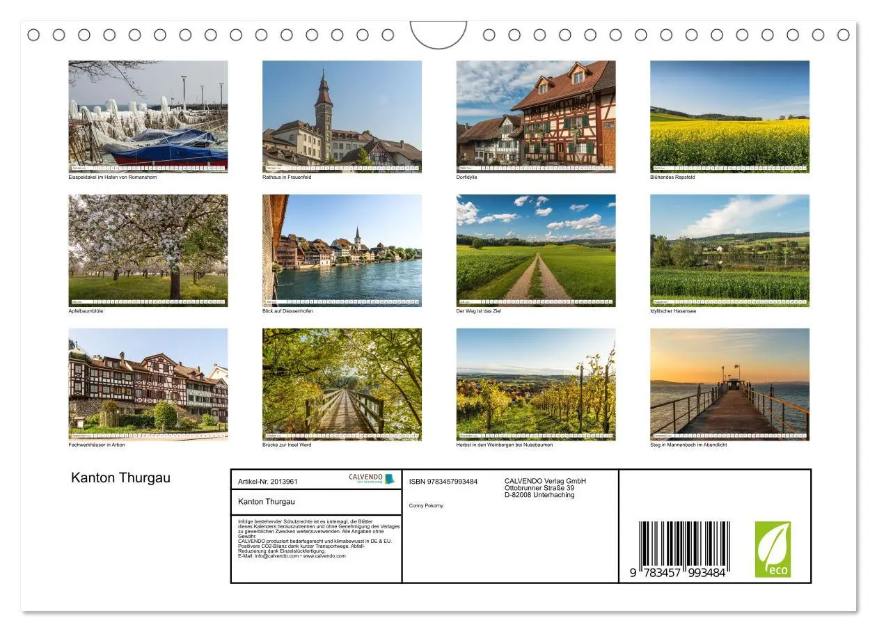 Bild: 9783457993484 | Kanton Thurgau (Wandkalender 2026 DIN A4 quer), CALVENDO...