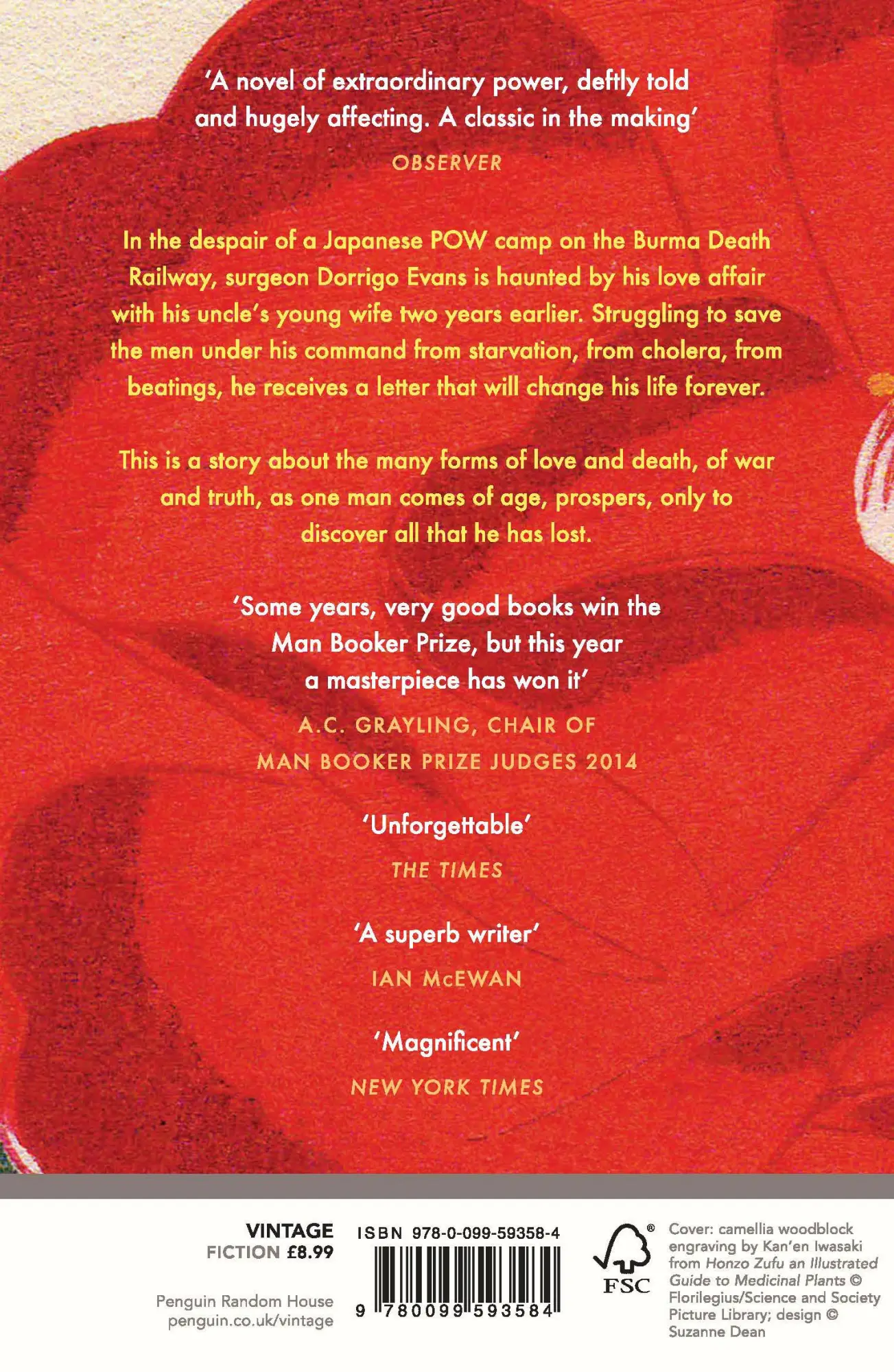 Rückseite: 9780099593584 | The Narrow Road to the Deep North | Richard Flanagan | Taschenbuch